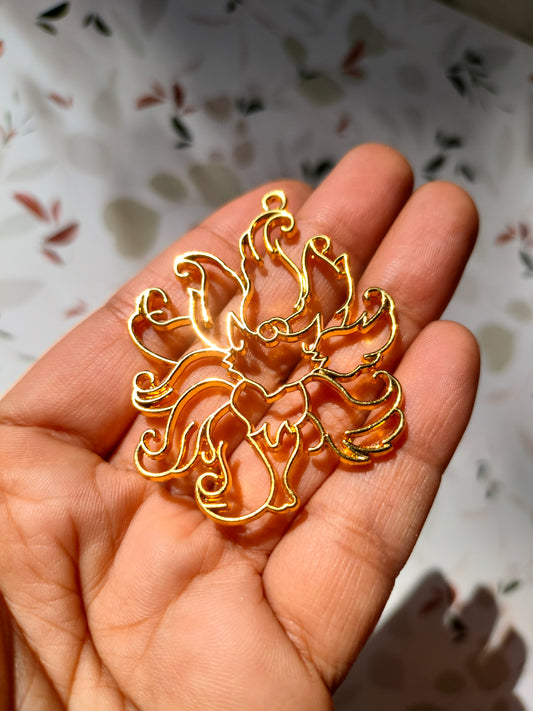 Fox With Nine Tails Bezel | 51*40 mm |Pendant Charm| Resin Alloy Jewelry Making